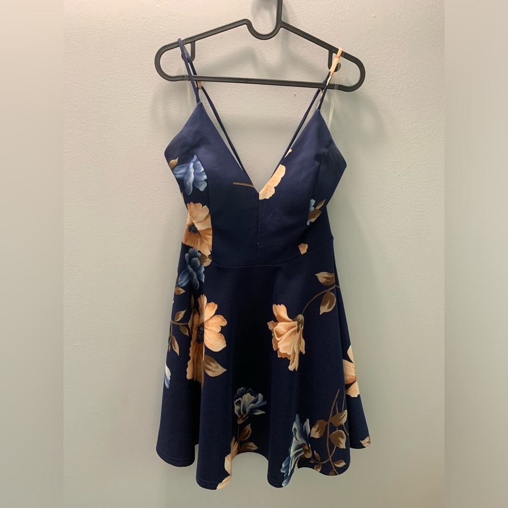 Navy Floral Mini Dress by Trac